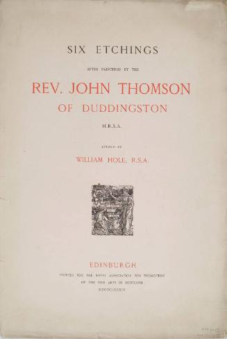 Frontispiece for a set of six etchings after paintings by the Rev. John Thomson of Duddingston.