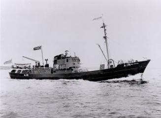 Black and white photograph Showing The Trawler 'ben Barvas' Built By John Lewis In 1957