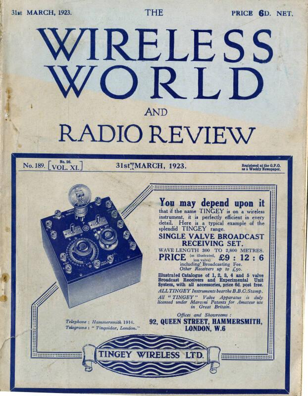 Wireless World, 31st March 1923