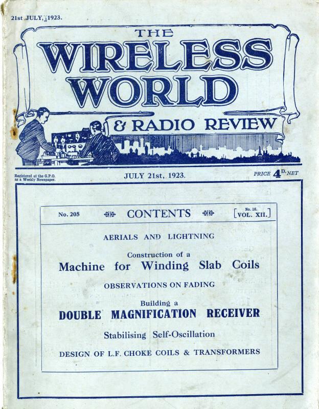 Wireless World, 21st July 1923