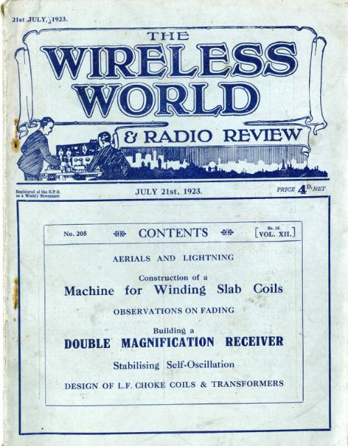 Wireless World, 21st July 1923