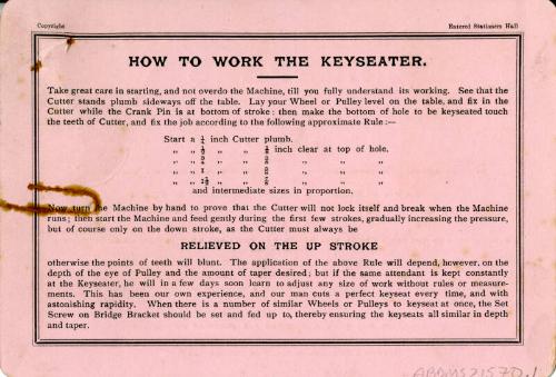 Advertising Card for Keyseating Machine