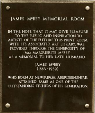 James McBey Memorial Room Plaque