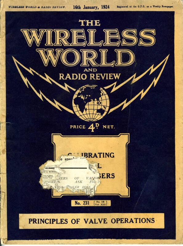 Wireless World, 16th January 1924