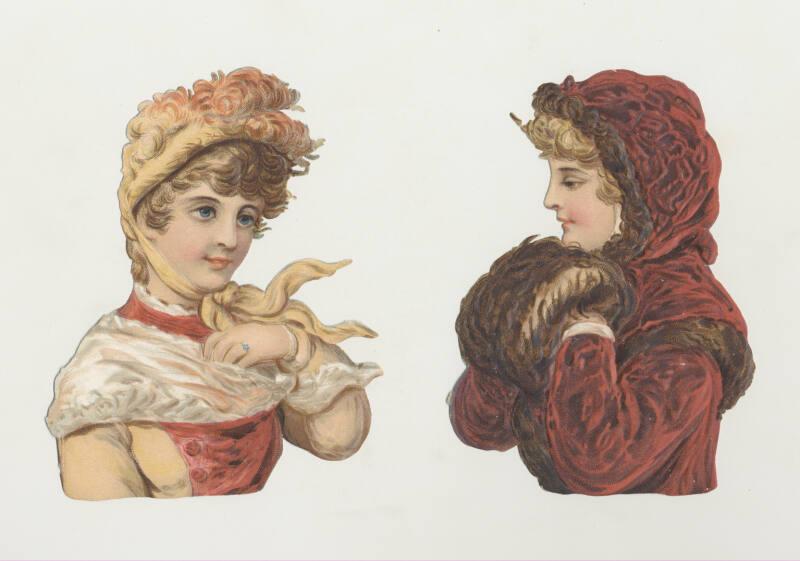 Set of 2 Victorian Lady Scrap-booking Scraps