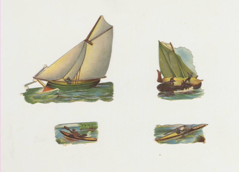 Set of 4 Boat Scrap-booking Scraps