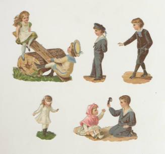 Set of 5 Victorian Children Scrap-booking Scraps