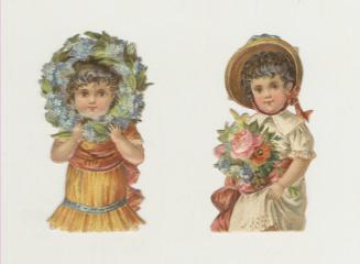 Set of 2 Victorian Girl Scrap-booking Scraps