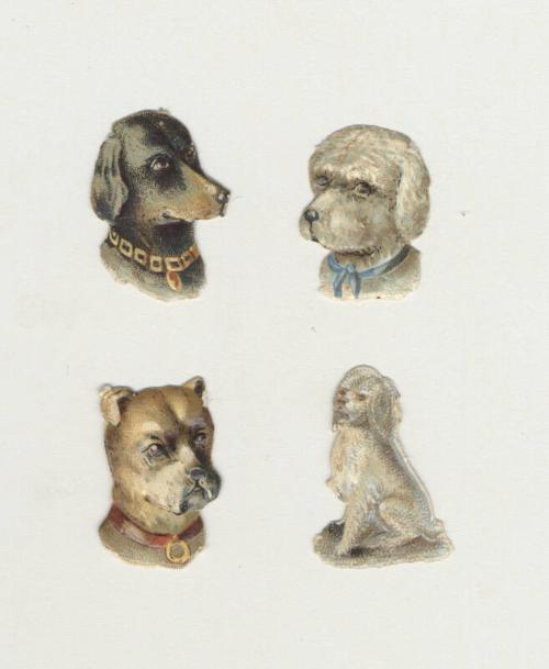 Set of 4 Dog Scrap-booking Scraps