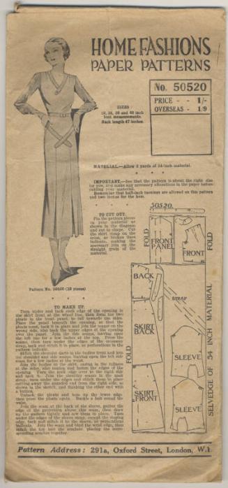 Paper Pattern for a Lady's Dress