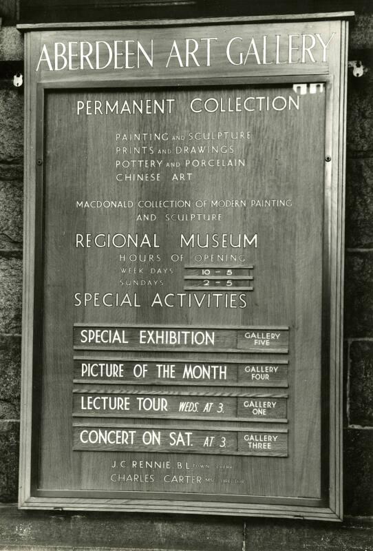 Photograph of Aberdeen Art Gallery Noticeboard