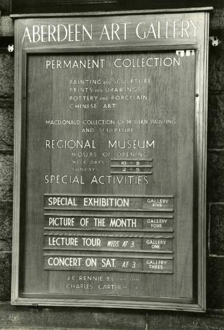 Photograph of Aberdeen Art Gallery Noticeboard