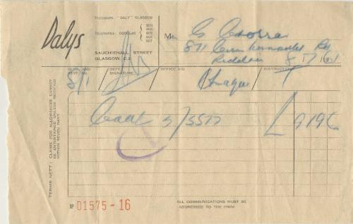 Shop Receipt for Coat