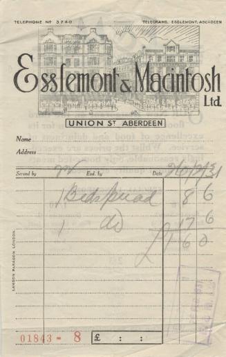 Esslemont & Macintosh Ltd Receipt