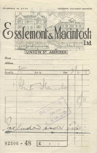 Esslemont & Macintosh Ltd Receipt