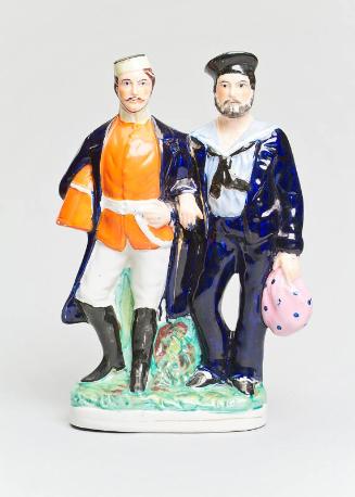 Flat Back Figure of a Soldier and Sailor