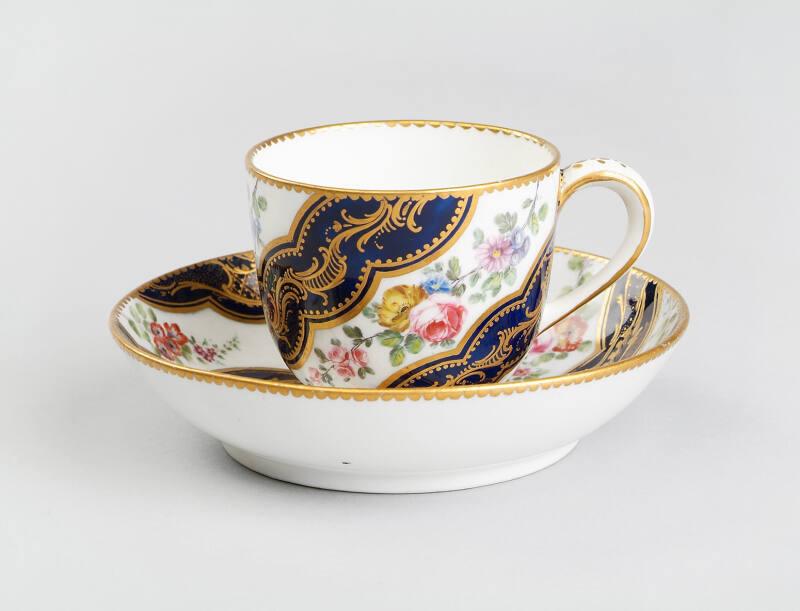 Sèvres "bleu de roi" cup and saucer