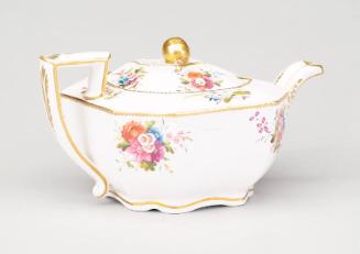 Porcelain Polychrome Floral Pattern Teapot
