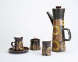 Dark Brown Stoneware Coffee Pot