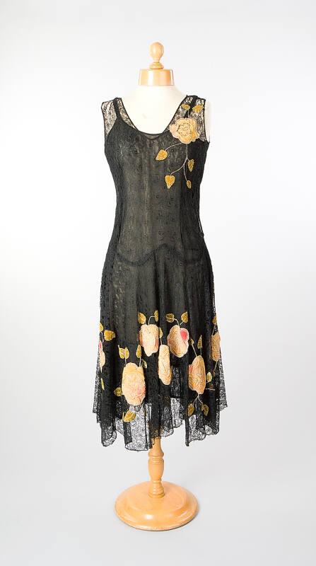 1920's Appliqued Evening Dress