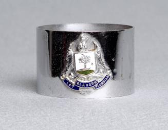 Pair of plain chrome napkin rings with Glasgow crest