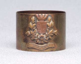 Trench art brass napkin ring (Corbie)