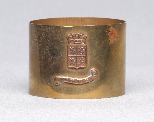 Trench art brass napkin ring (Mons)