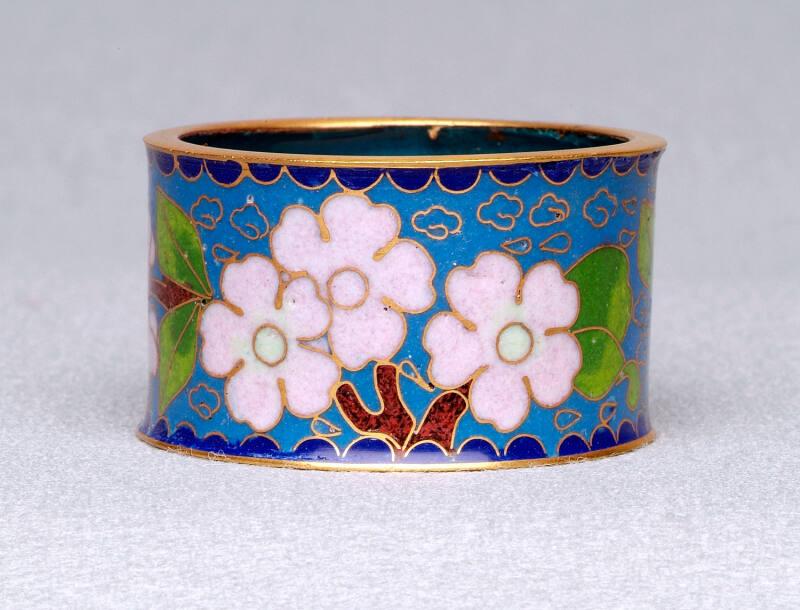 Cloisonne pale blue napkin ring