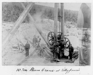 Steam Crane with Quarrymen at Tillyfourie