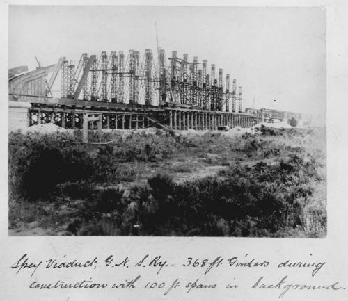 Erection of Girders on Spey Rail Viaduct