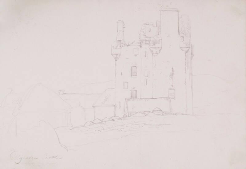 Study of Castle Ruin and Cottages