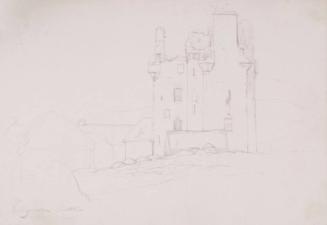 Study of Castle Ruin and Cottages