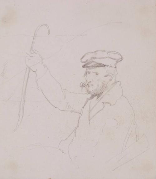 Study of Man (half-figure) With a Hat and Smoking a Pipe