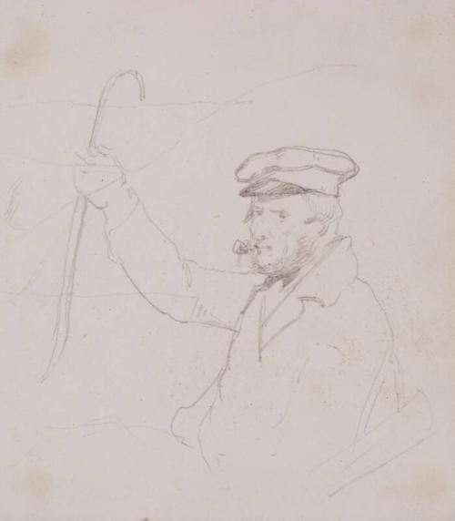 Study of Man (half-figure) With a Hat and Smoking a Pipe