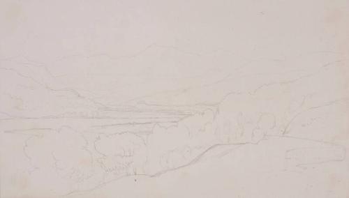 Landscape Overlooking Hills and Valley