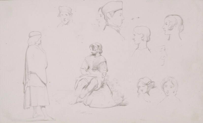 Study of Two Heads, Two (half-length) Figures