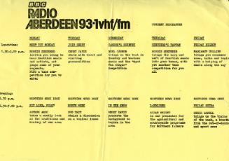 BBC Radio Aberdeen programme schedule