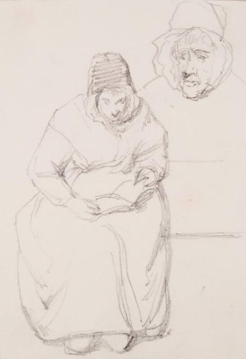 Study of a Woman Reading a Book and Study of a Head