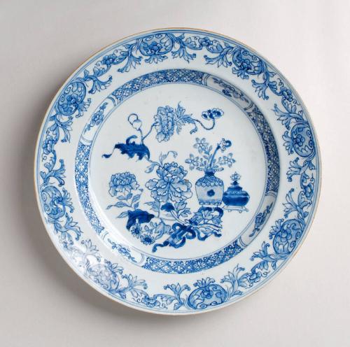 pair of Blue and White Oriental Plates