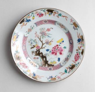 Plate with Overglaze Painting