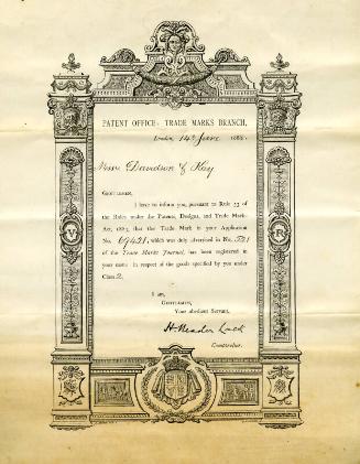 Certificate for Registered Trade Mark