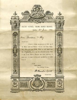 Certificate for Registered Trade Mark