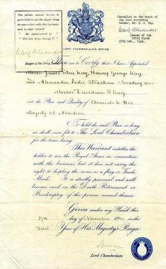 Warrant of Royal Appointment