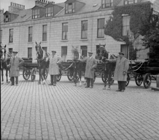Men with Horse-drawn Carts, Possibly Kennerty Dairy