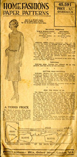 Paper Pattern for a Tennis Frock 