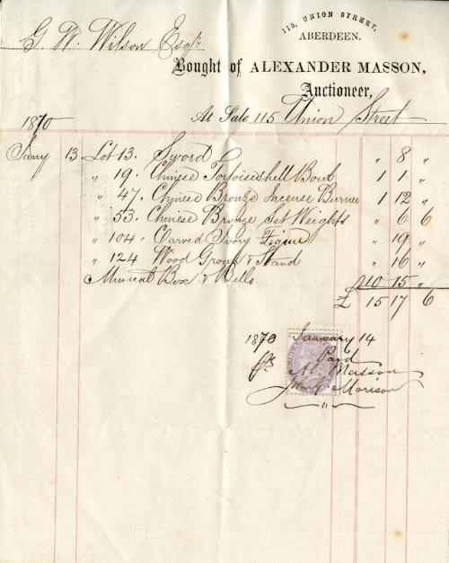 Purchase of Objets d'Art