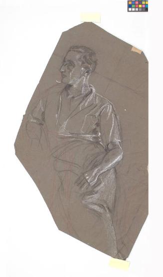 John On His Elbow - Study For The University Union Murals, Pastoral Panel