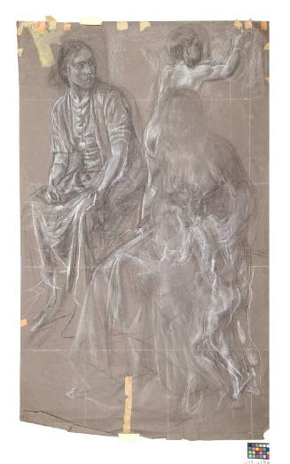 Elspeth With Baby - Study For The University Union Murals, Grape Harvest Panel