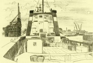 View from the deck of a supply ship in the harbour