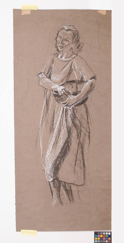 Isobel With Basket Under Arm - Study For The University Union Murals, Grape Harvest Panel